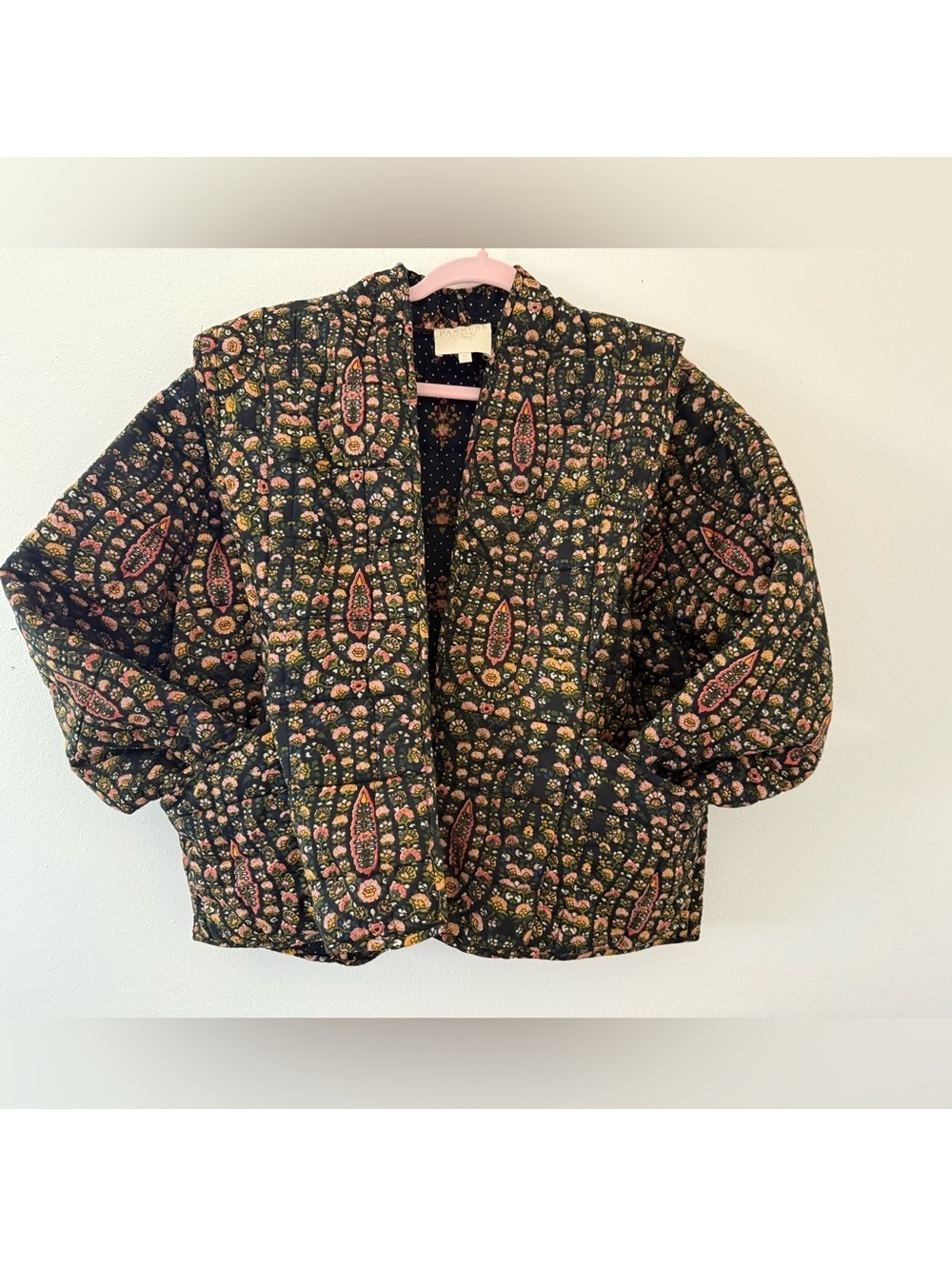 Farmer’s Market Cottage Cabin Core Floral Ruffle Quilted Coat size XL